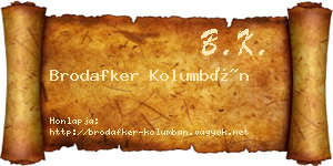 Brodafker Kolumbán névjegykártya